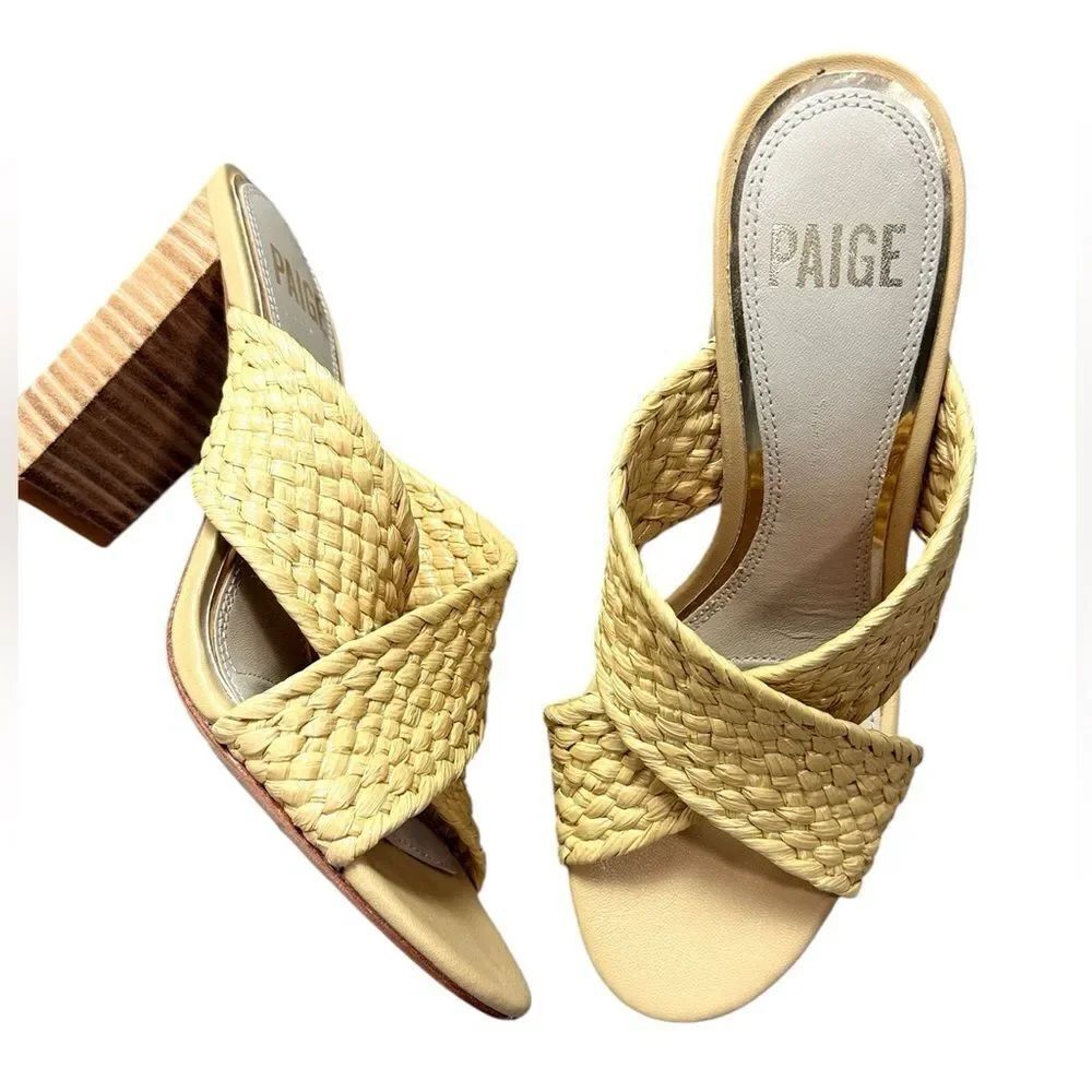 Paige Nova Raffia Designer Straw Heels